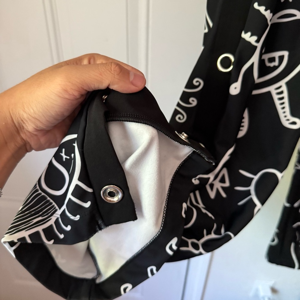 Black Graphic Print Lounge Jumpsuit Set - Picture 6 of 10